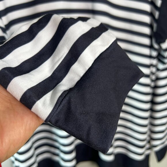 Pixie Lady Womens Plus 2X Crewneck Sweater Top Long Sleeve Navy White Striped - Picture 5 of 12